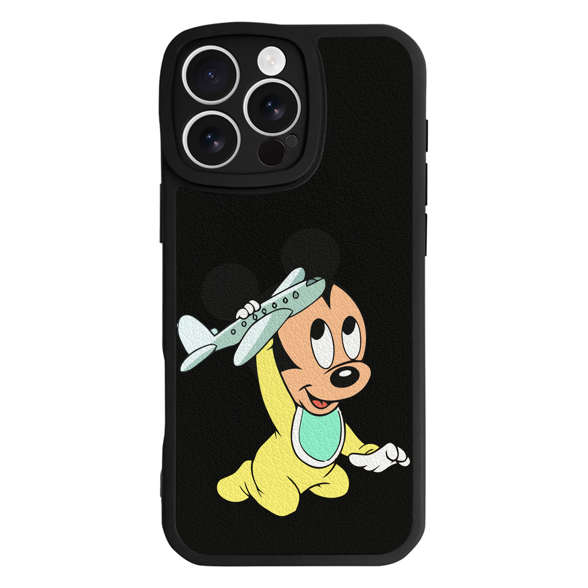 （画像用） ミッキーマウス Mickey Mouse 【iPhone 16シリーズ対応】シリコンスマホケース（レザー調） 材質：シリコン
